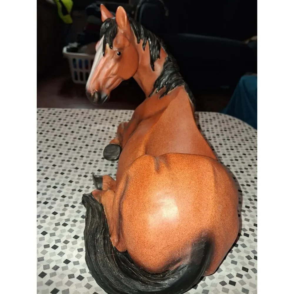 Sculpted Brown Horse Wine Bottle Holder Resin